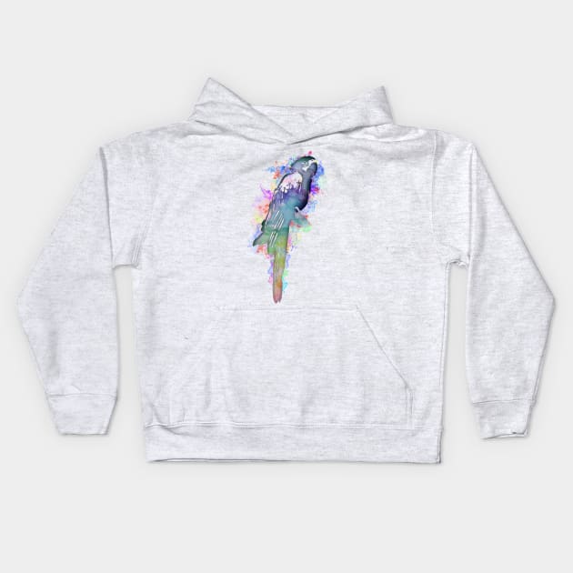 parrot watercolor Kids Hoodie by Enidrea